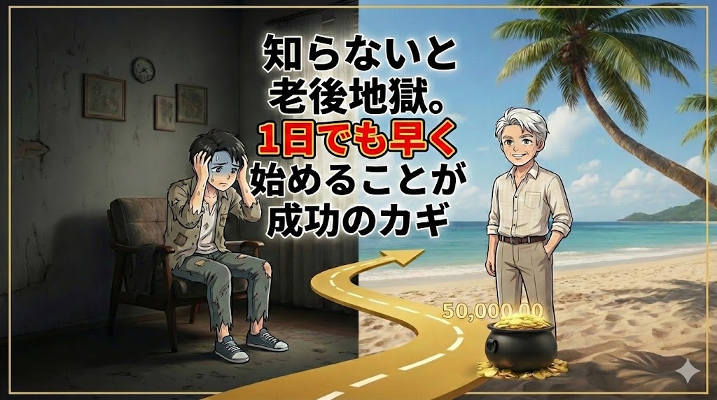 老後資金がなく困っている高齢男性のイラスト