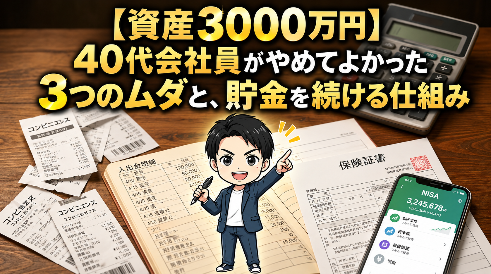 資産3000万円を達成した40代会社員がやめてよかった3つのムダと貯金を続ける仕組み