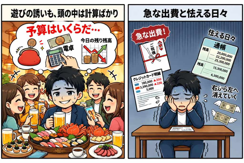 借金返済中、お金の残高や急な出費を気にしていた頃の生活