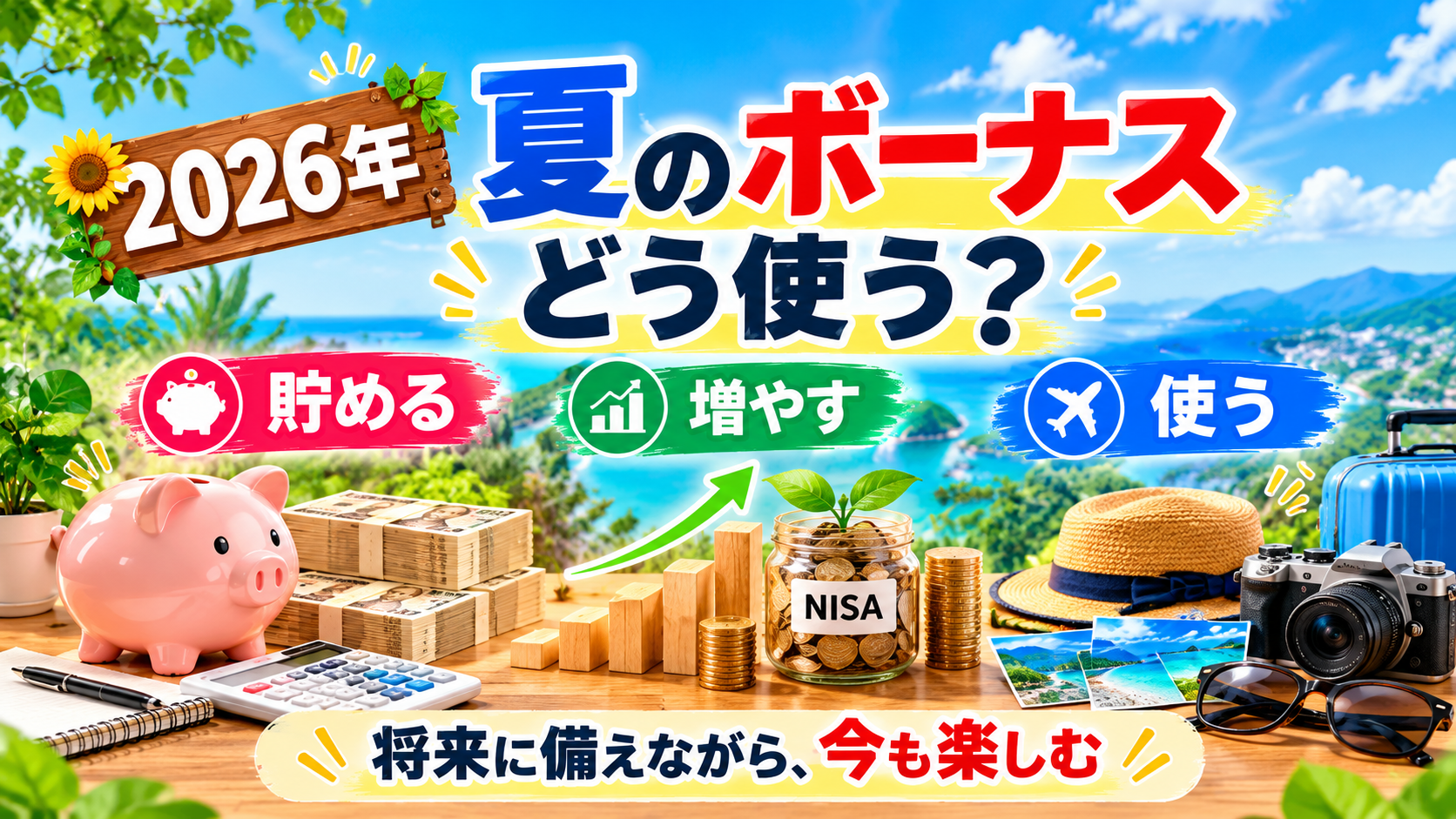 夏のボーナスを「貯める・増やす・使う」に分けて、将来に備えながら今も楽しむ考え方